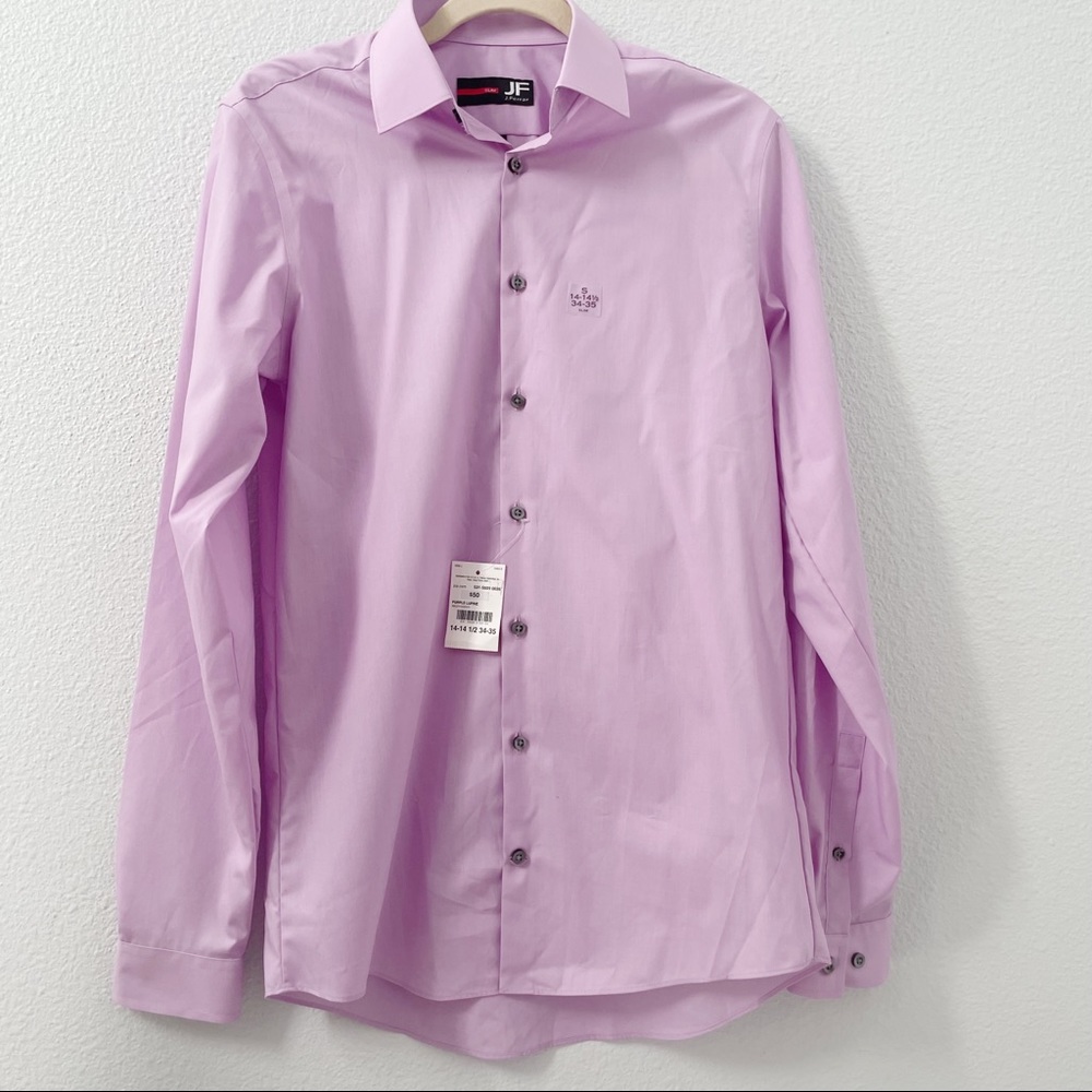 NWT J. Ferrar lavender purple slim fit button down dress shirt size small